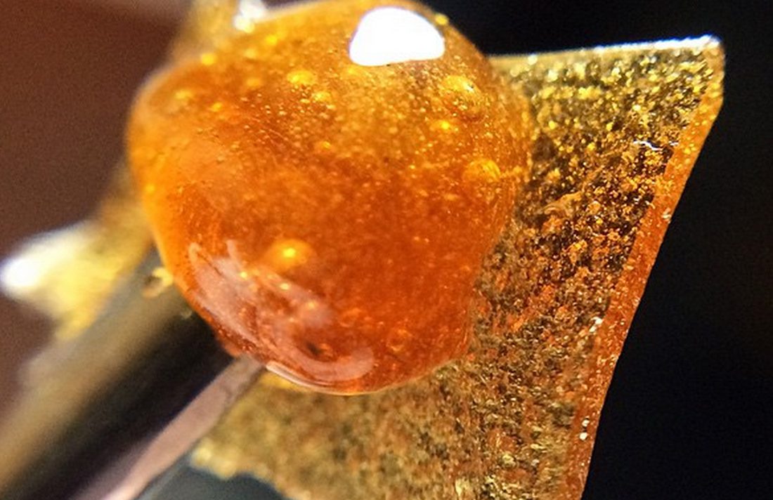 A rosin press compresses dry marijuana into solventless extract.